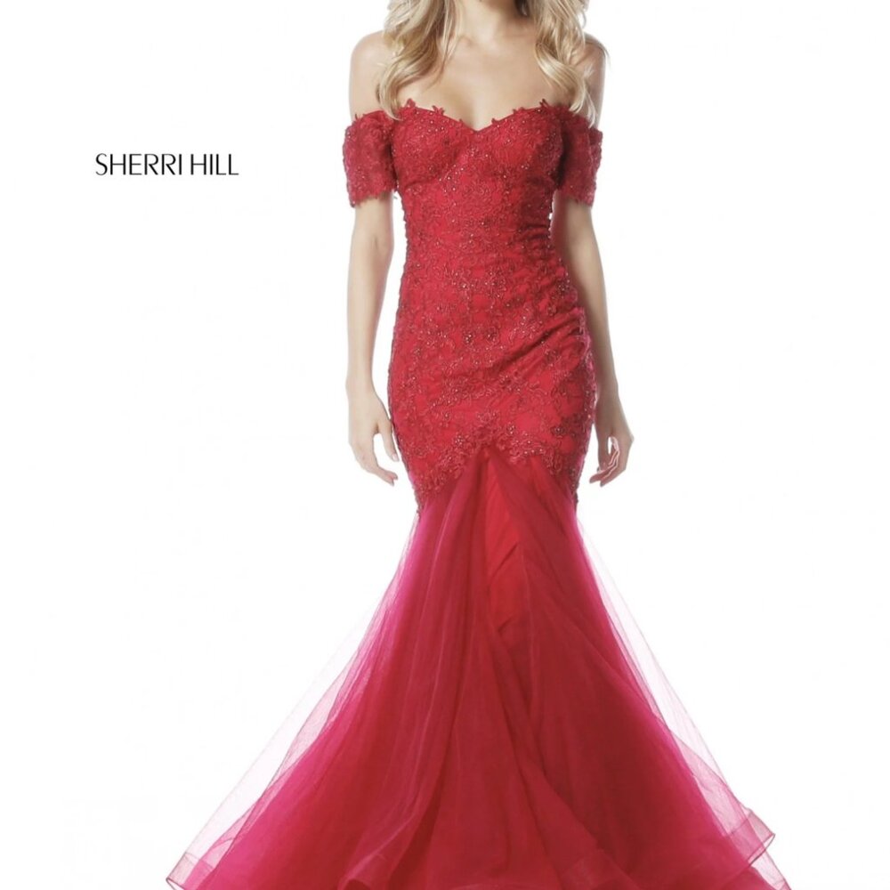 Sherri Hill Style 51565, Prom Dress NWT Size 12, Wine color